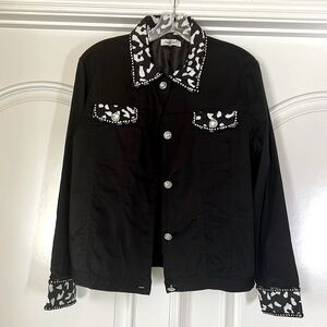 Vintage Animal Print rhinestone woman’s jacket. Size L